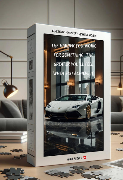 High-Quality White Lamborghini Jigsaw Puzzle