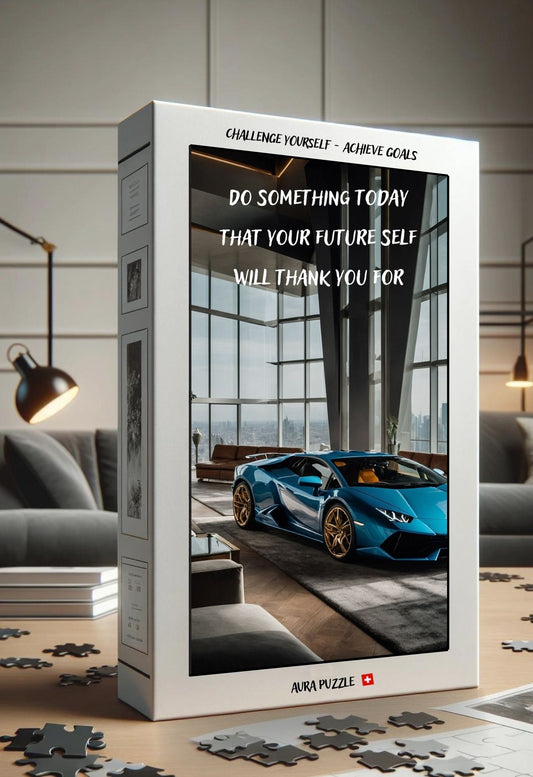 High-Quality Blue Lamborghini Jigsaw Puzzle